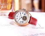 Replica Cle de Cartier Rose Gold Tourbillon Watches 35mm Women Size
